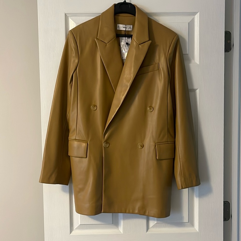Mango Leather Blazer
